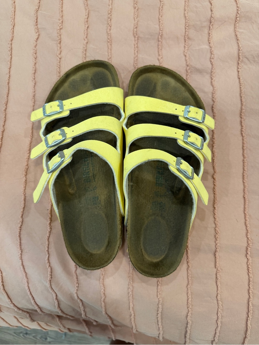 Birkenstock Triple-Buckle Sandals in Bright Yellow